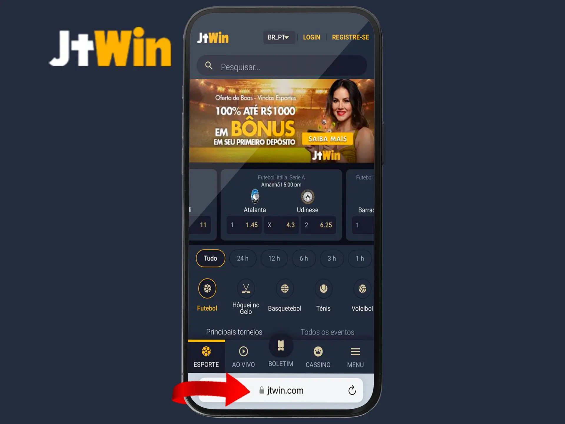Aceda ao navegador do seu dispositivo e visite o sítio Web do casino JeetWin.